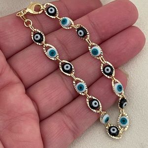 18k Gold Filled Evil Eye Bracelet